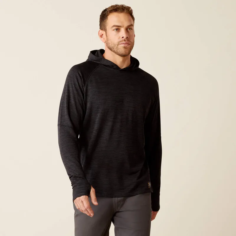 ARIAT MENS REBAR GRIDWORK HOODIE BLACK