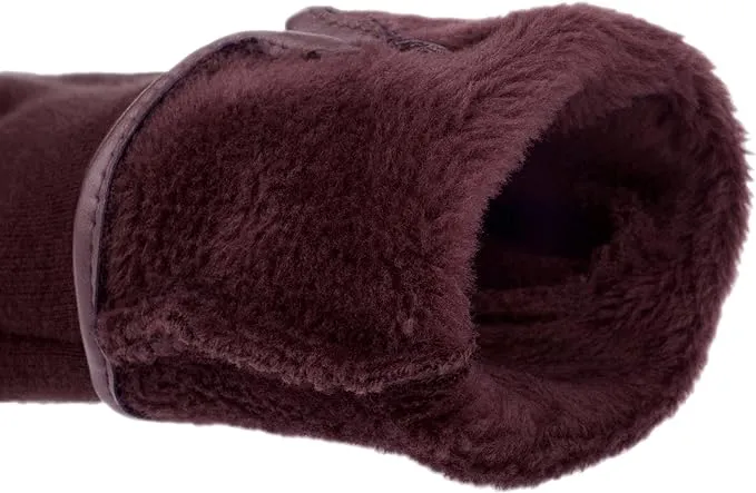 Dainty Ladies' Winter Touchscreen Gloves, Fleece Lined with Bow