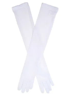 Dents Womens Long Sheer Tulle Gloves in White