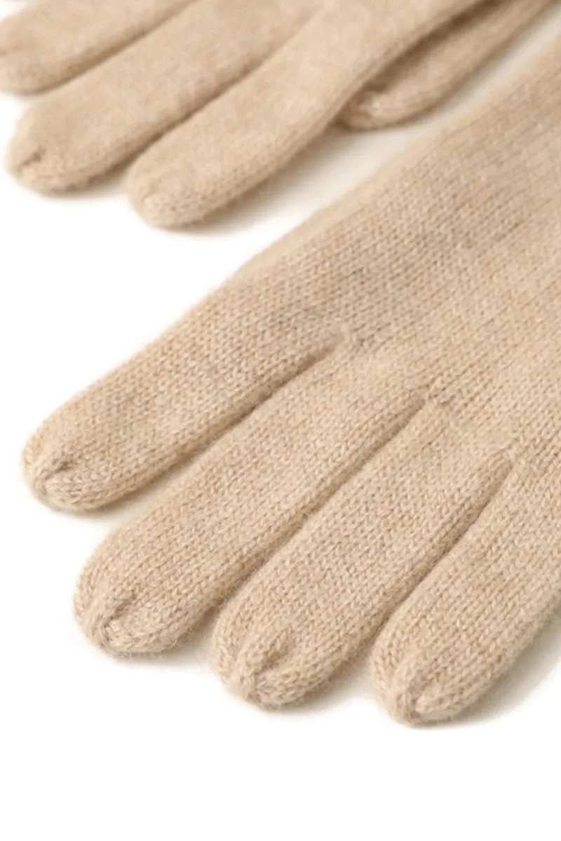 Elegant Cashmere Knit Gloves with Bow Detail