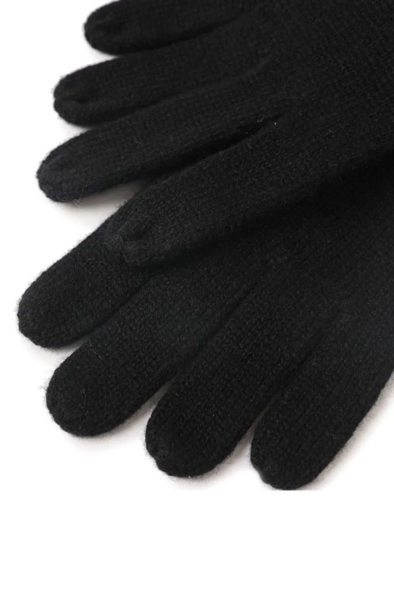 Elegant Cashmere Knit Gloves with Bow Detail
