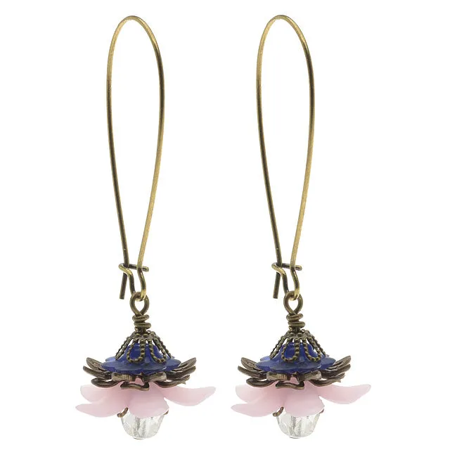 Floral Drop Lucite Earrings, Pink, - Exclusive Beadaholique Jewelry Kit