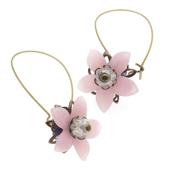 Floral Drop Lucite Earrings, Pink, - Exclusive Beadaholique Jewelry Kit