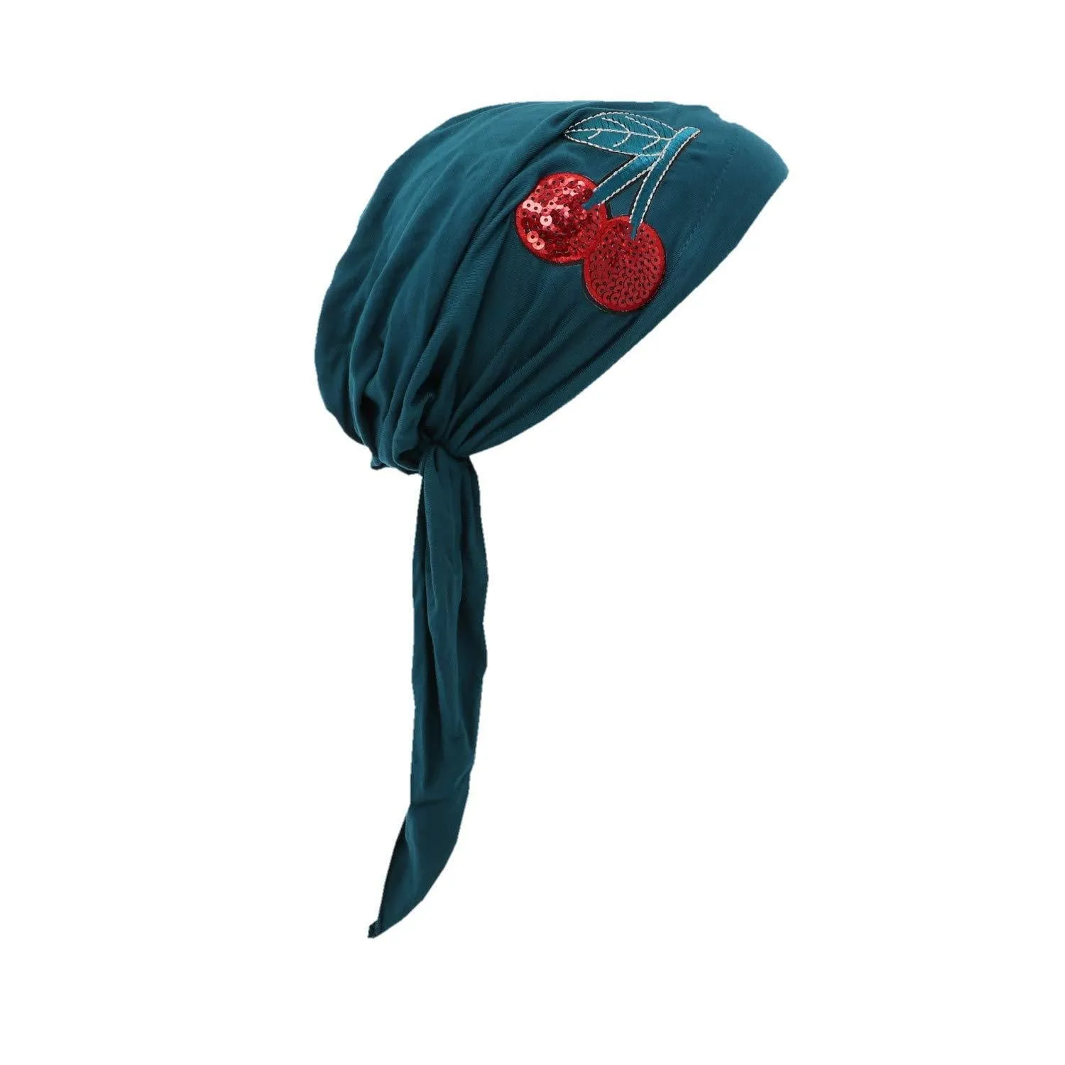 Landana Headscarves Pretied with Large Sequin Cherries