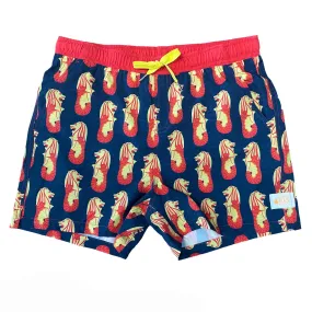 Men's Stretchy Trunks: Merlion