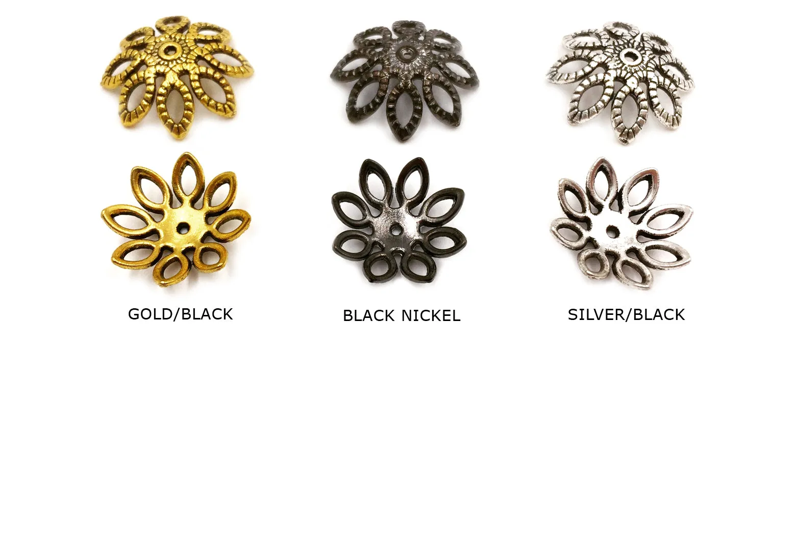 MP2105 Floral Bead Cap 21mm CHOOSE COLOR BELOW
