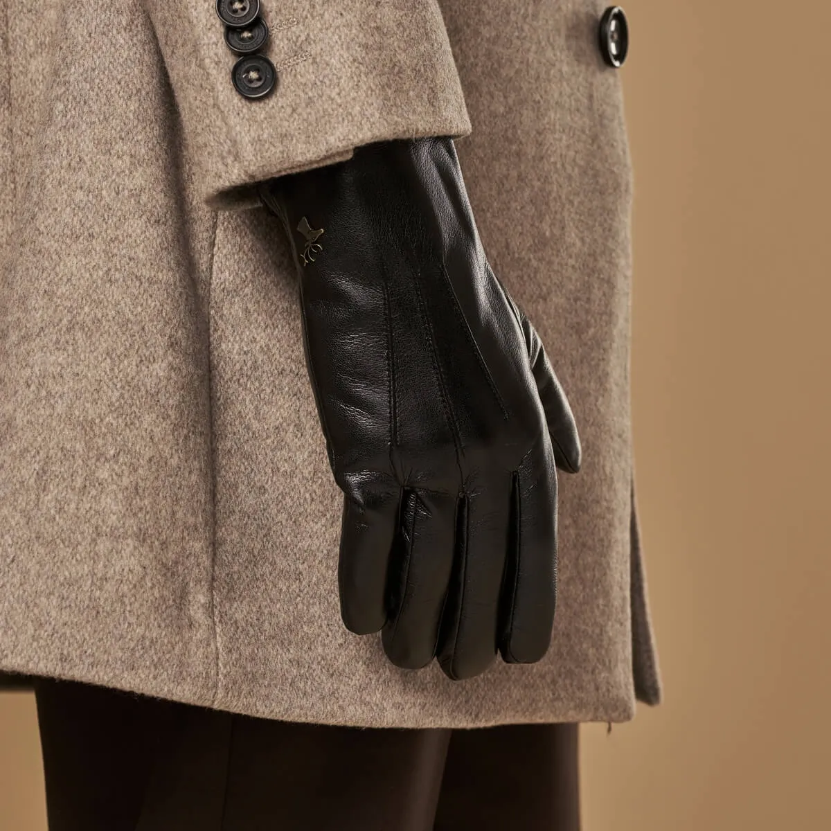 Musk - vegan leather gloves with fleece lining & touchscreen feature
