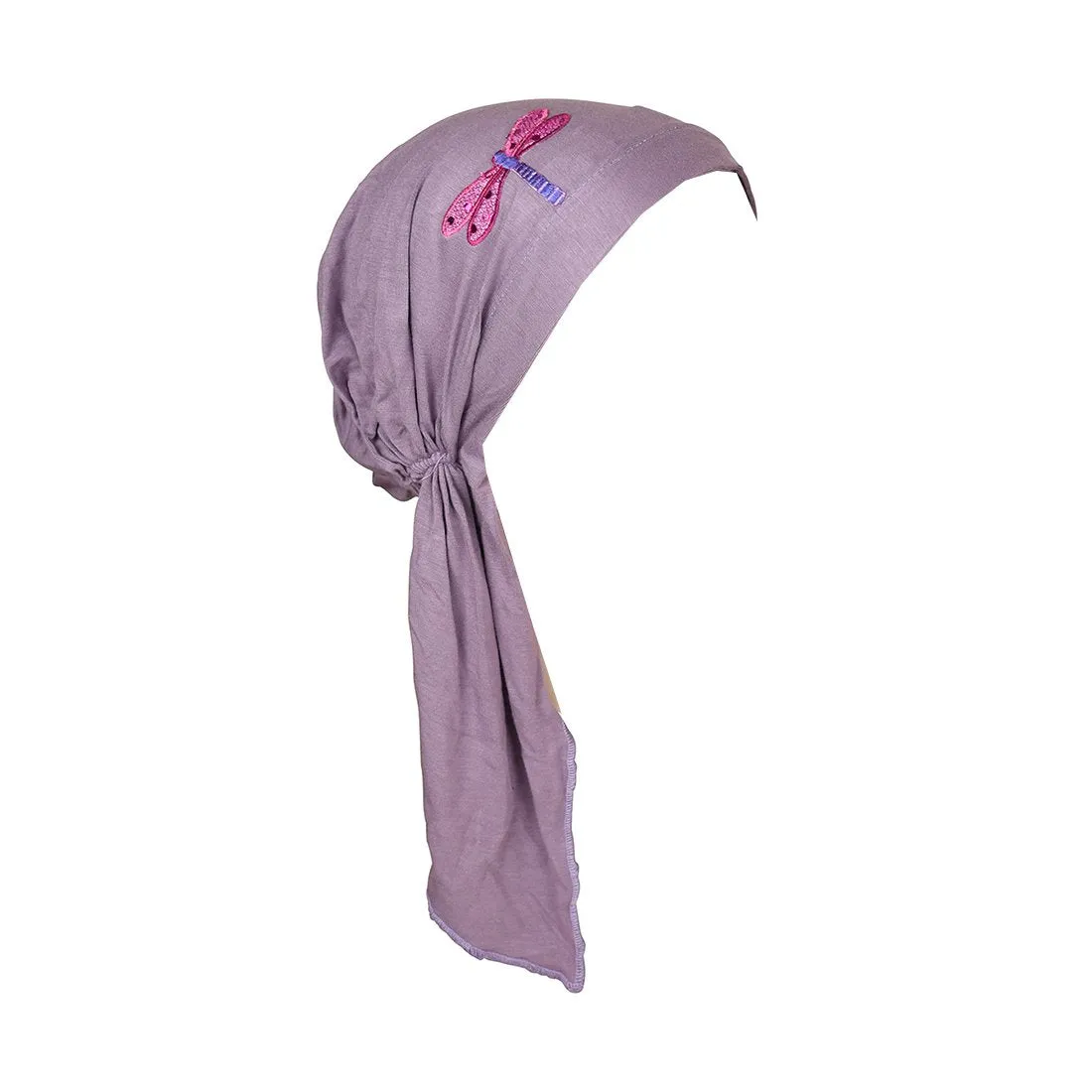 Pretied Head Scarf Sequin Dragonfly Modesty Chemo Cap