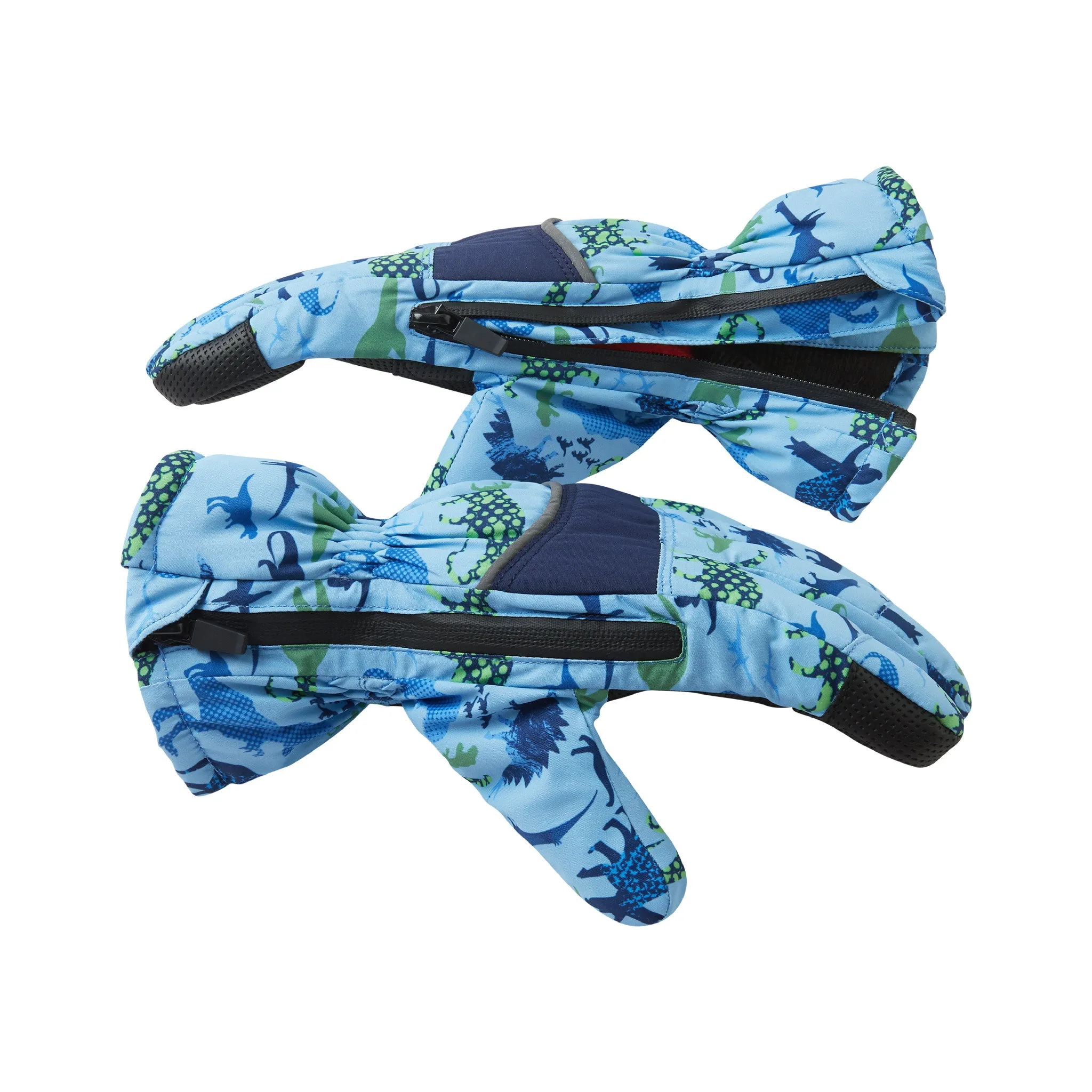 Winter & Ski Glove powered by ZIPGLOVE™ TECHNOLOGY | Blue Dinosaurs